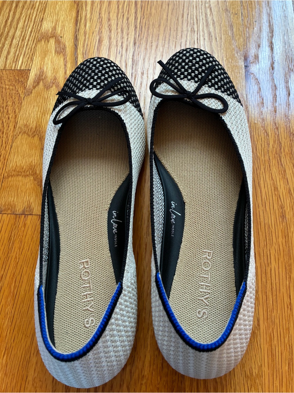 Rothy’s In Love Ballet Flats in Cream and Black